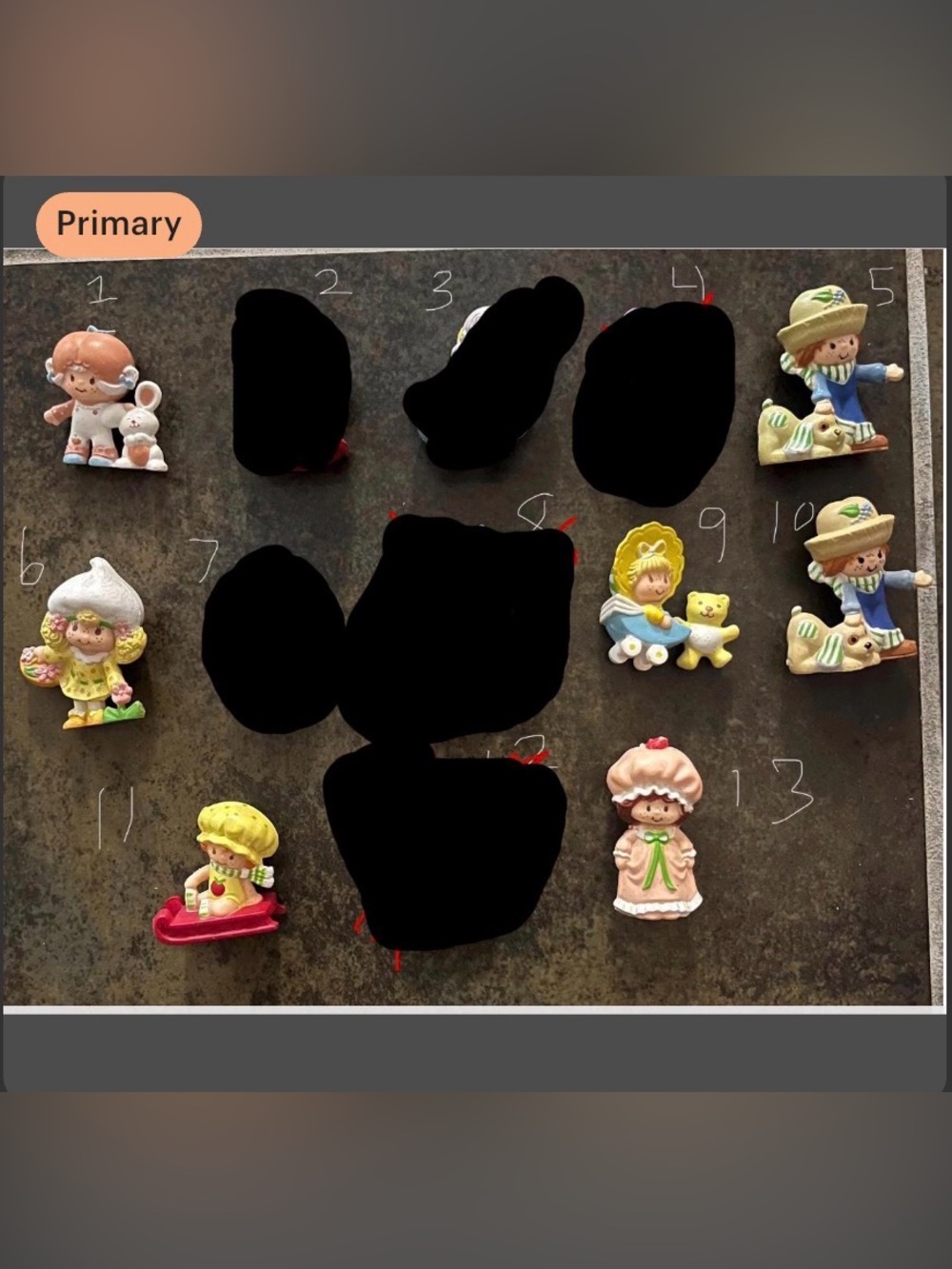 Strawberry Shortcake vintage Collectible mini figurines set of 7